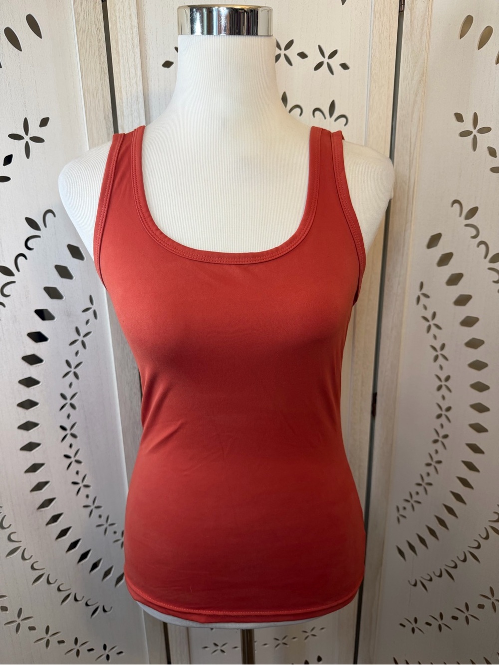 Scoop Neck Tank Top - Rust Orange